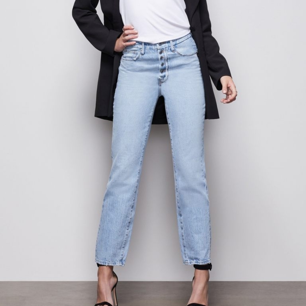 Good American Exposed Button Jeans Sz. 8/28 NWT